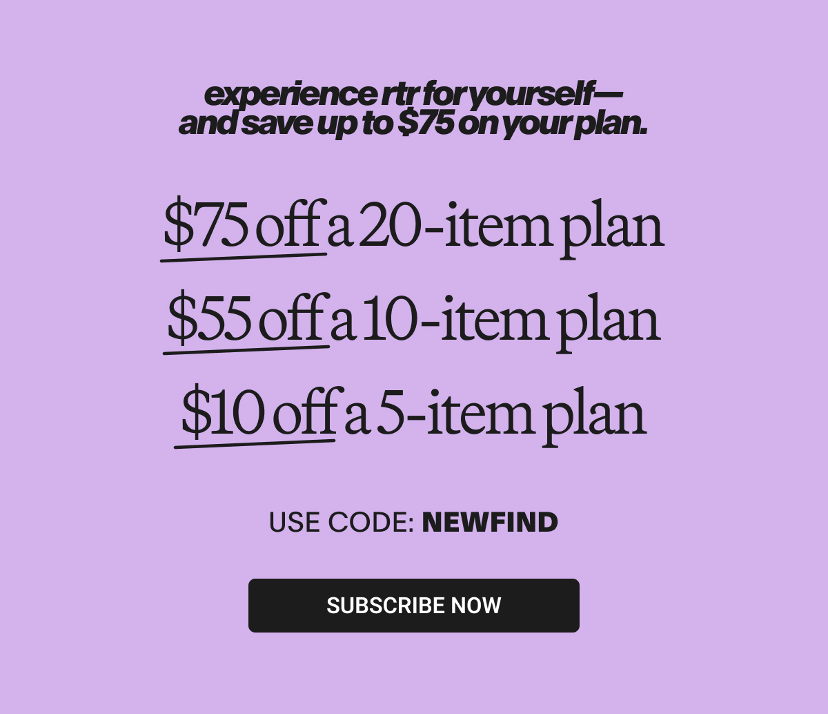 Save up to $75 with code NEWFIND