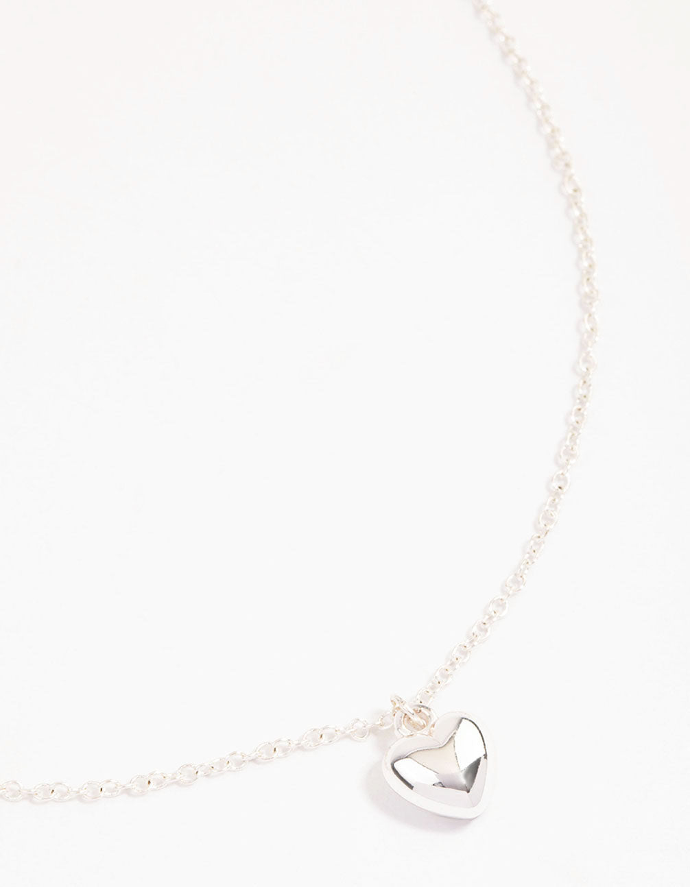 Image of Silver Mini Puffy Heart Pendant Necklace