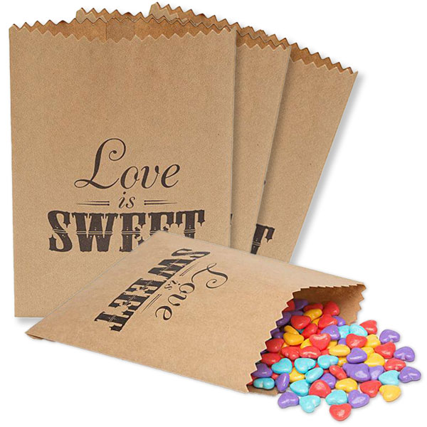 126289-Love is Sweet Paper Candy Bags: 50-Piece Pack