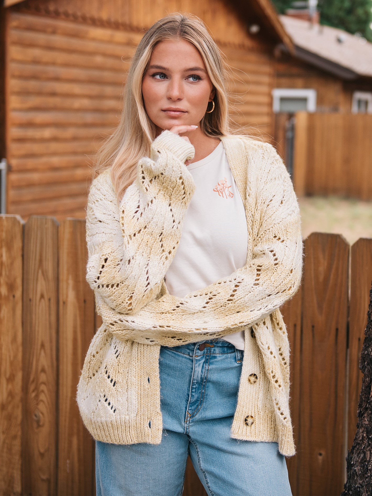 Image of Cosmosa Cardigan - Cloud