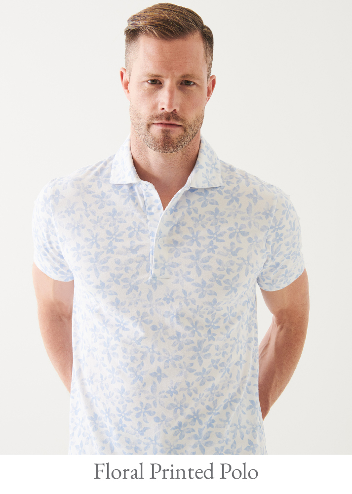 PIMA COTTON STRETCH PRINTED POLO