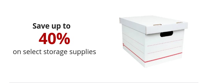 Save up to  0.4 on select storage supplies