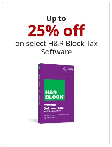 Up to 25% off on select H&R Block Tax Software