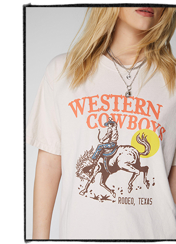 Western Cowboys Washed Graphic T-Shirt