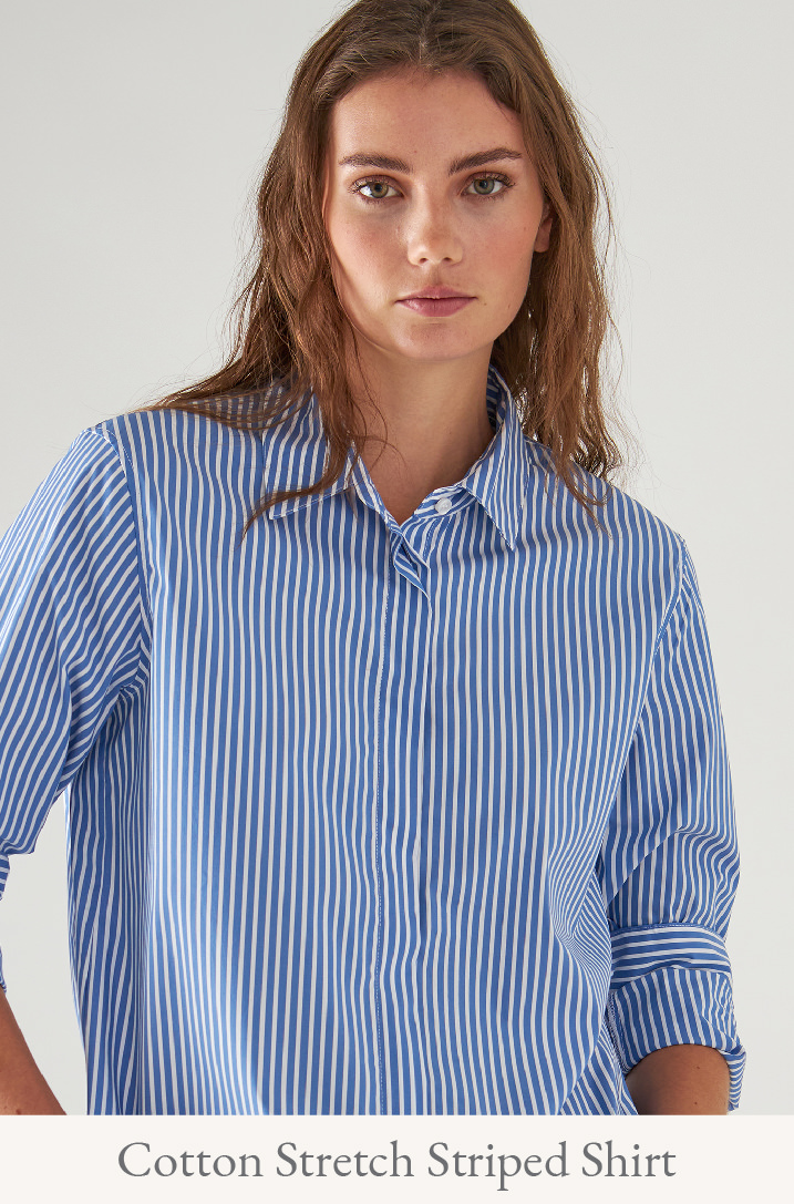 COTTON STRETCH STRIPED SHIRT