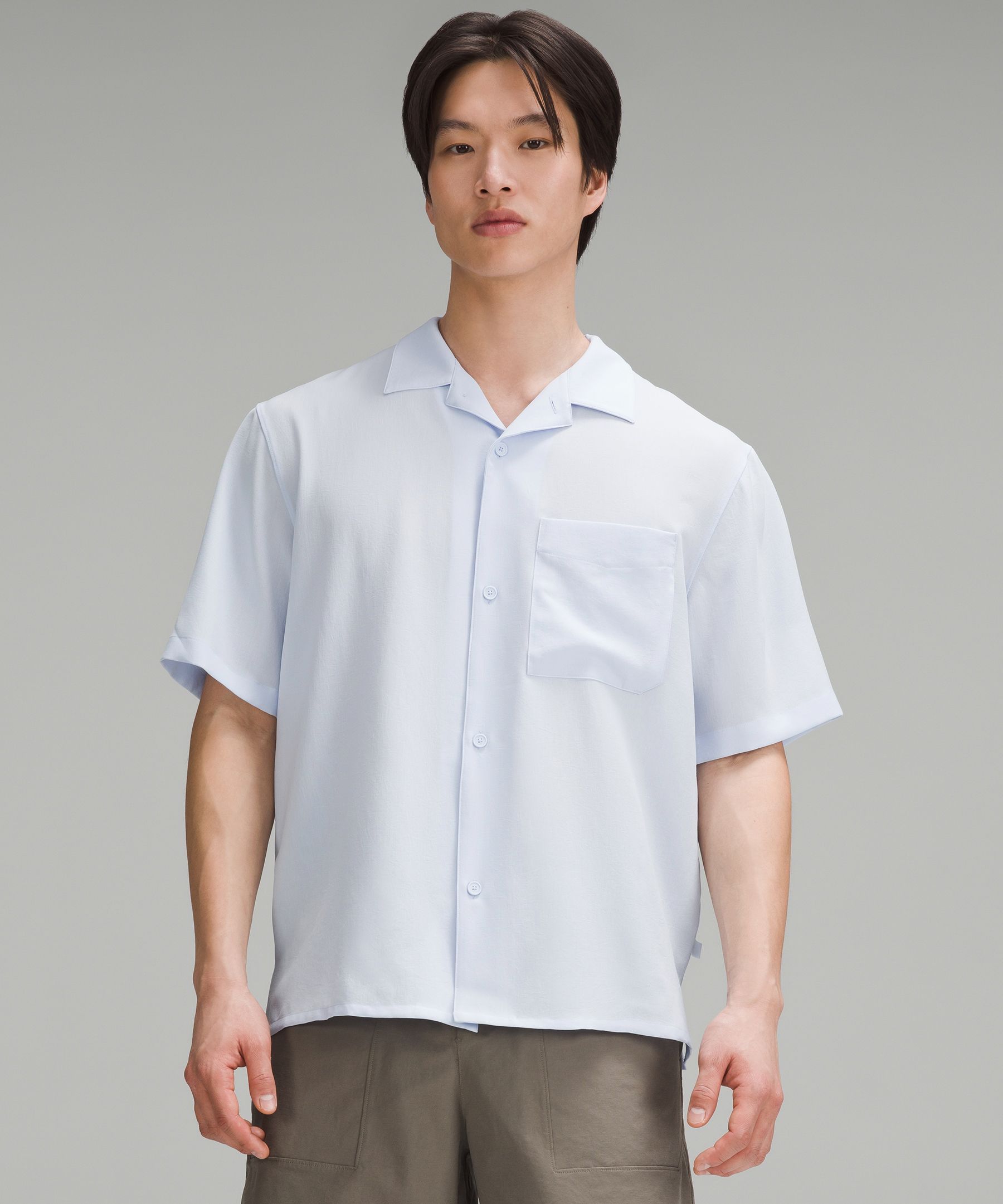 Lightweight Camp Collar Button-Up Shirt