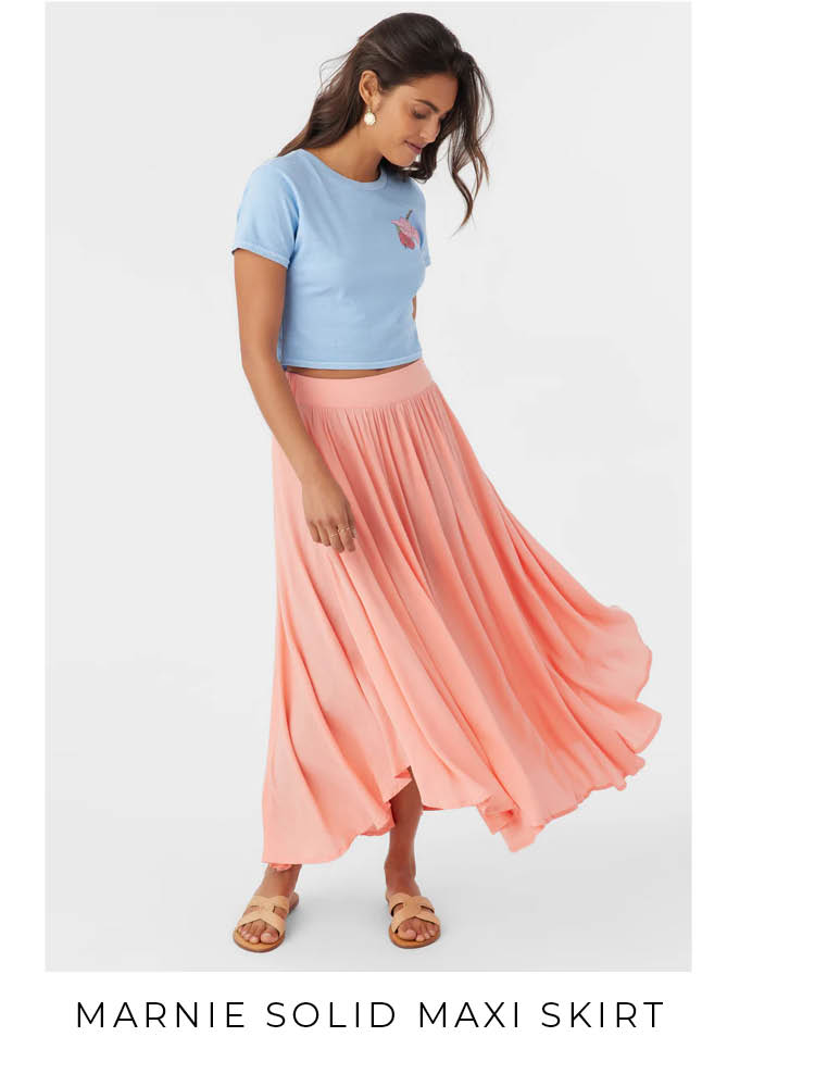 Marine Solid Maxi Skirt