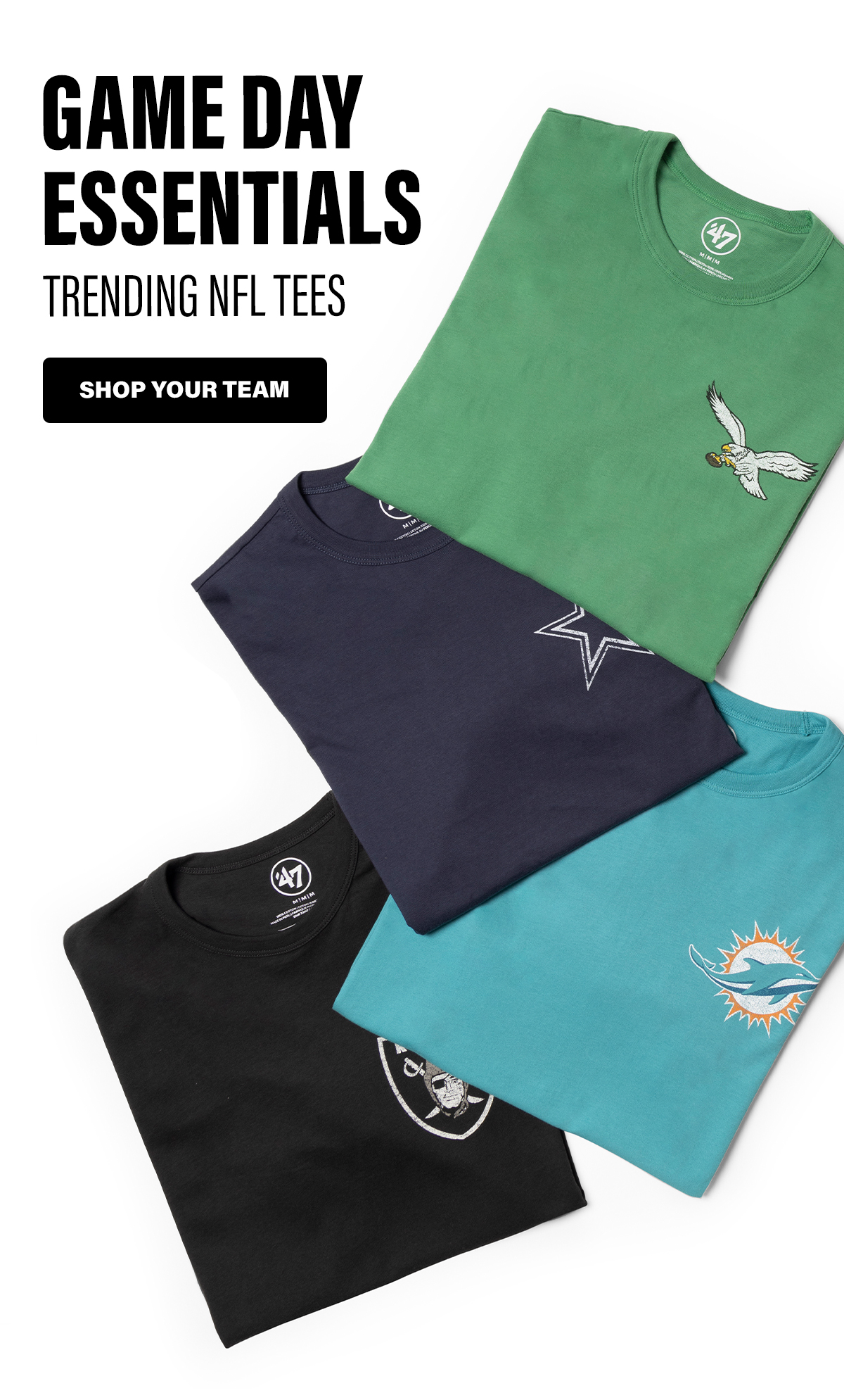 GAME DAY ESSENTIALS TRENDING NFL TEES | SHOP YOUR TEAM