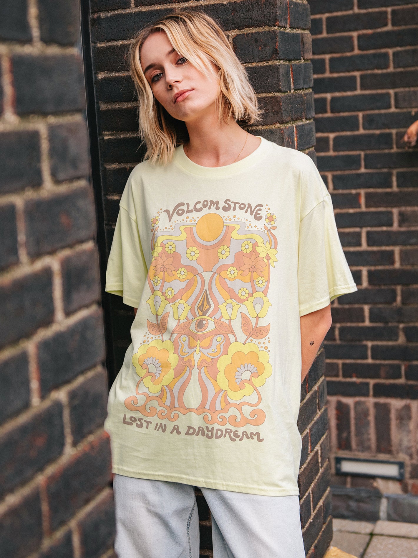 Image of Farm to Yarn Throw Sun Keep Tee - Lemon