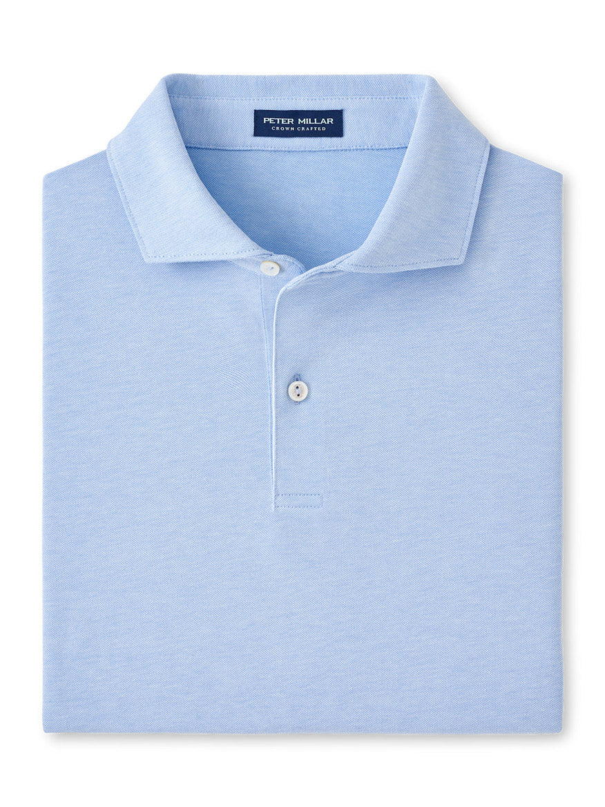 Image of Peter Millar Albatross Cotton Blend Piqué Polo in Regatta Blue