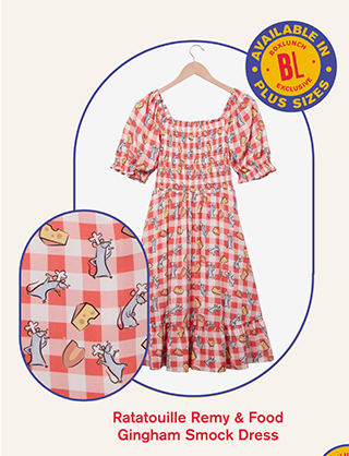 Ratatouille Remy and Food Gingham Smock Dress