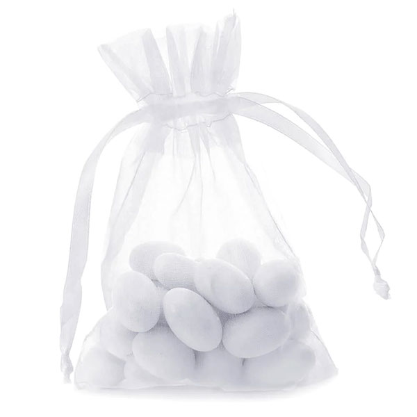 131821 - White Organza Candy Bags: 30-Piece Pack