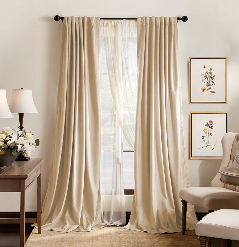 Hussein 4 Layers OEKO Certified Soundproof Blackout Anti-Dust Premium Custom Curtain