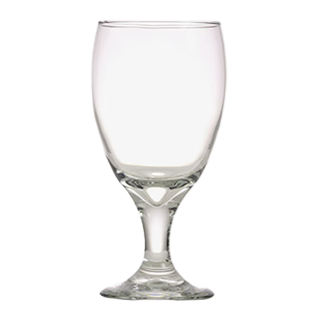 Glass water goblet