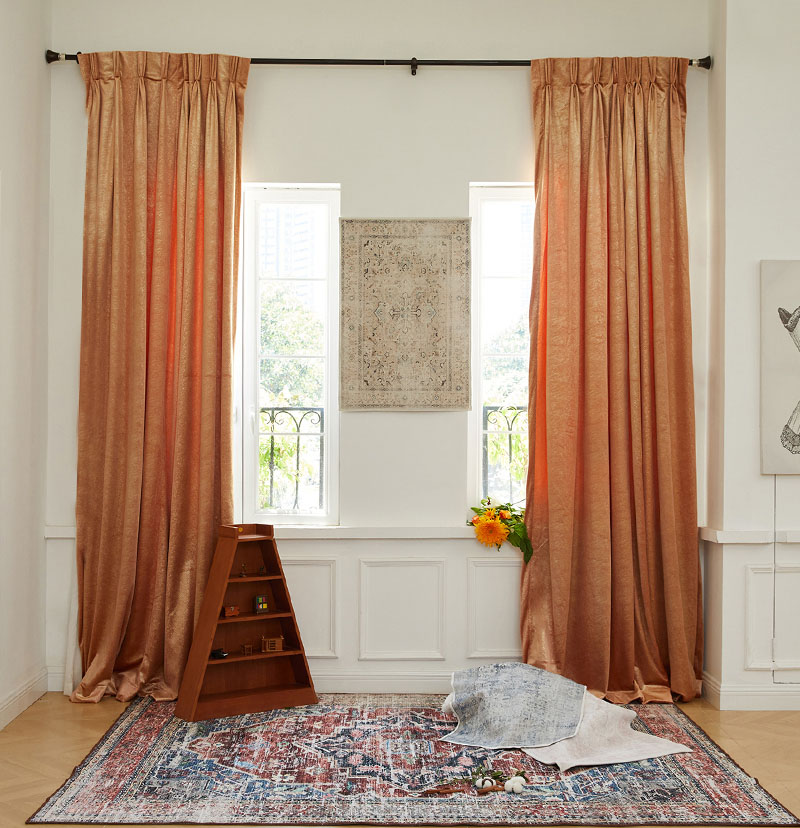 Palma Foil Printed Velvet Patterned Custom Curtain | Designed in Italy