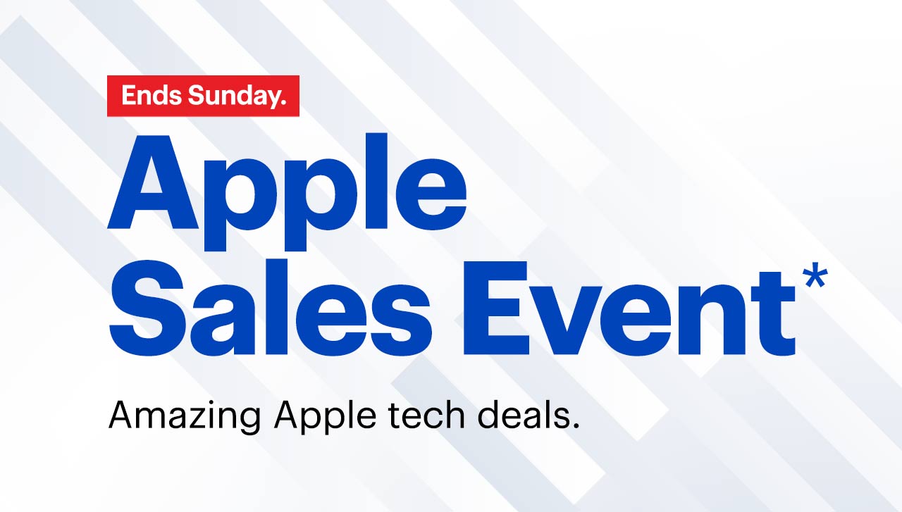 Apple Sales Event ends Sunday. Amazing Apple tech deals. Shop now. Reference disclaimer.