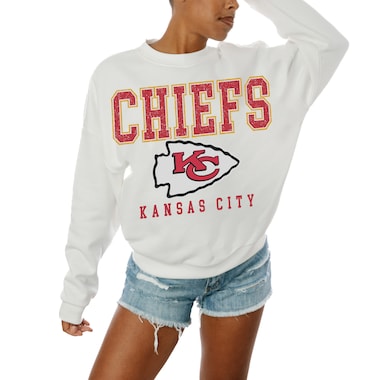  Gameday Couture  White   Sunday Drives Oversized Crewneck Pullover Sweatshirt