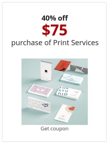 40% off $75 qualifying purchase of Print Services Exclusions apply, Get Coupon