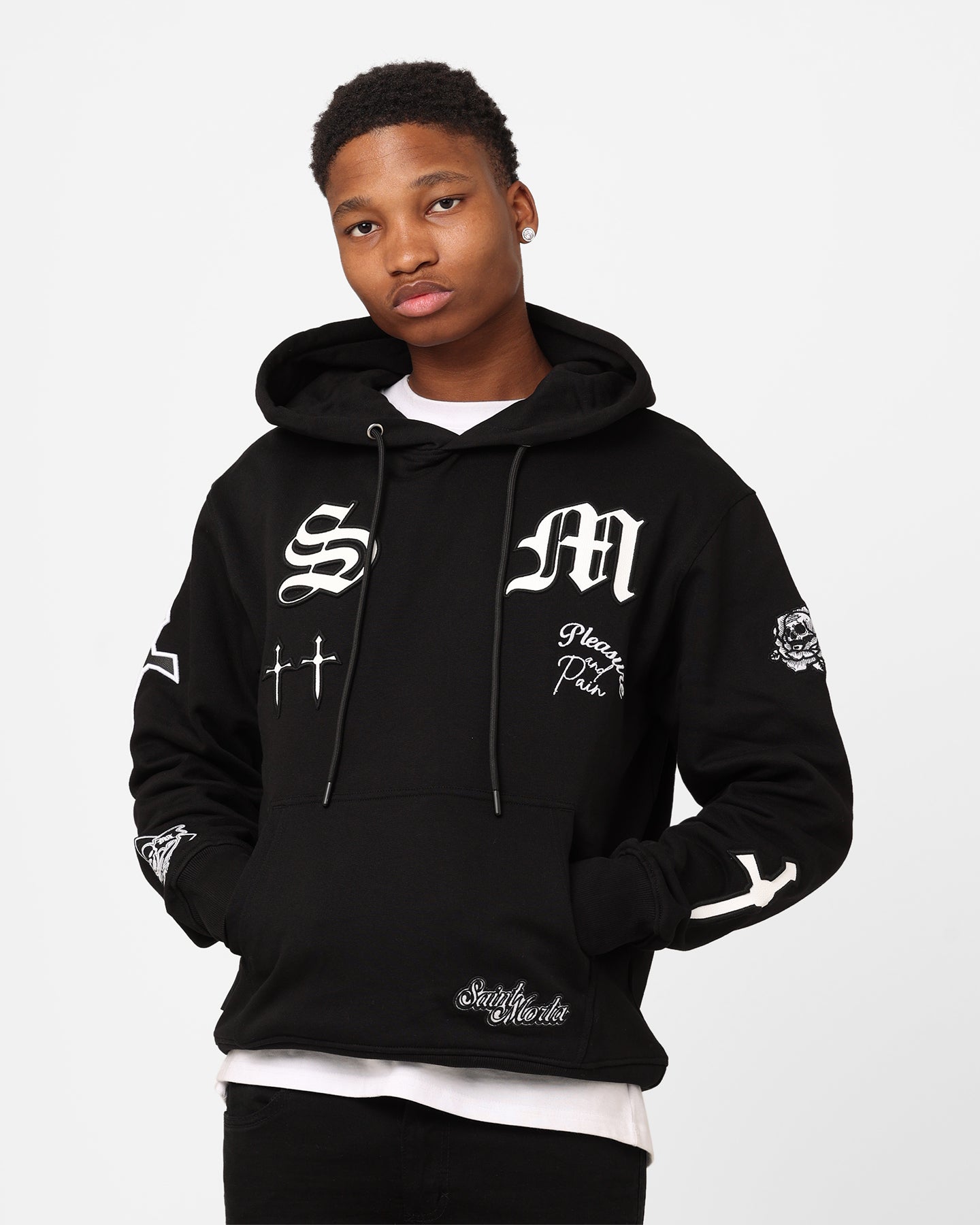 Image of Saint Morta Graveyard Hoodie Black/White