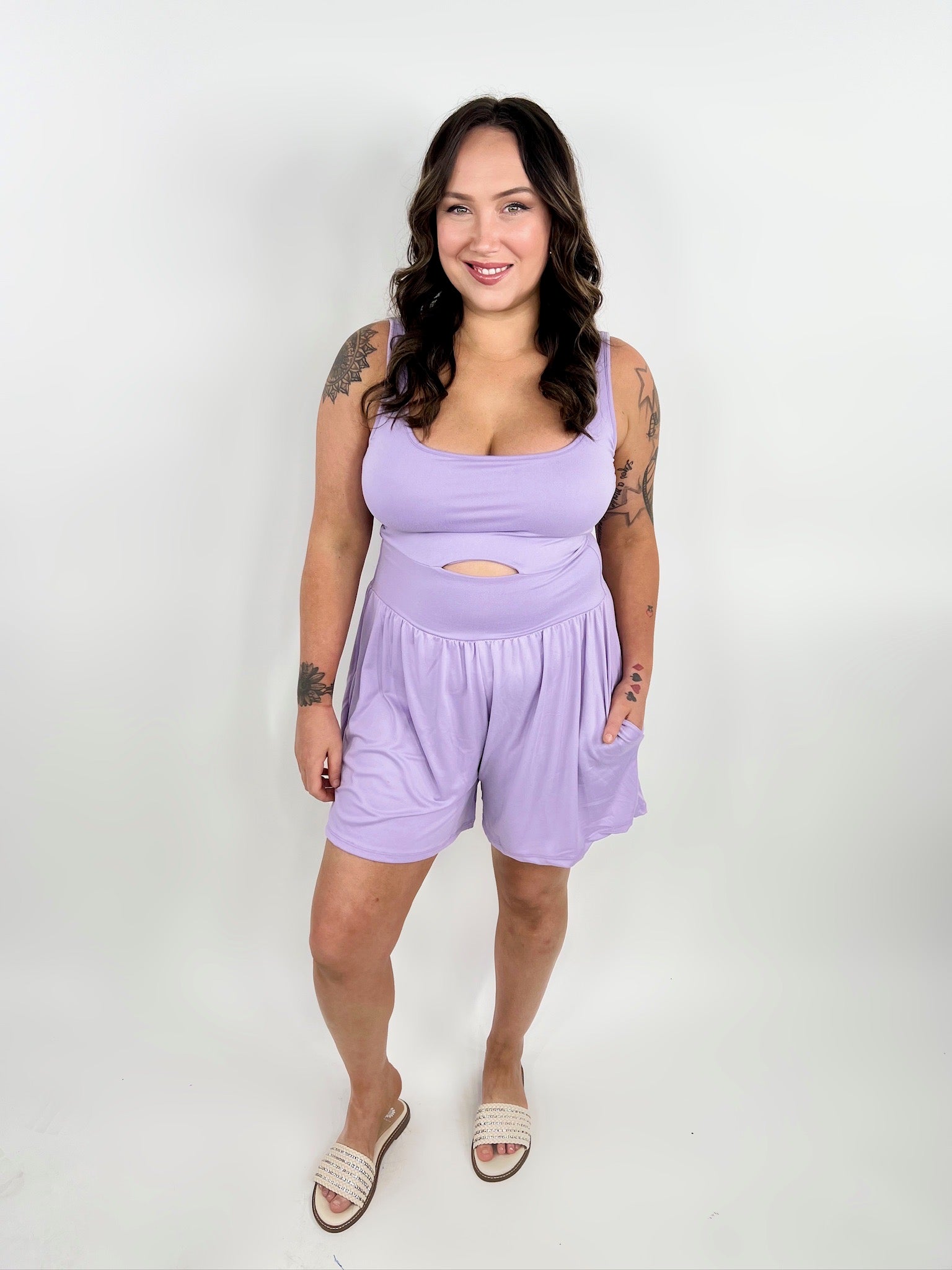 Image of Passenger Princess No Bra Needed Romper- Lilac