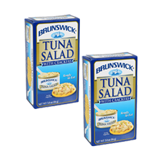 2 boxes of 3-oz. Brunswick tuna salad with crackers