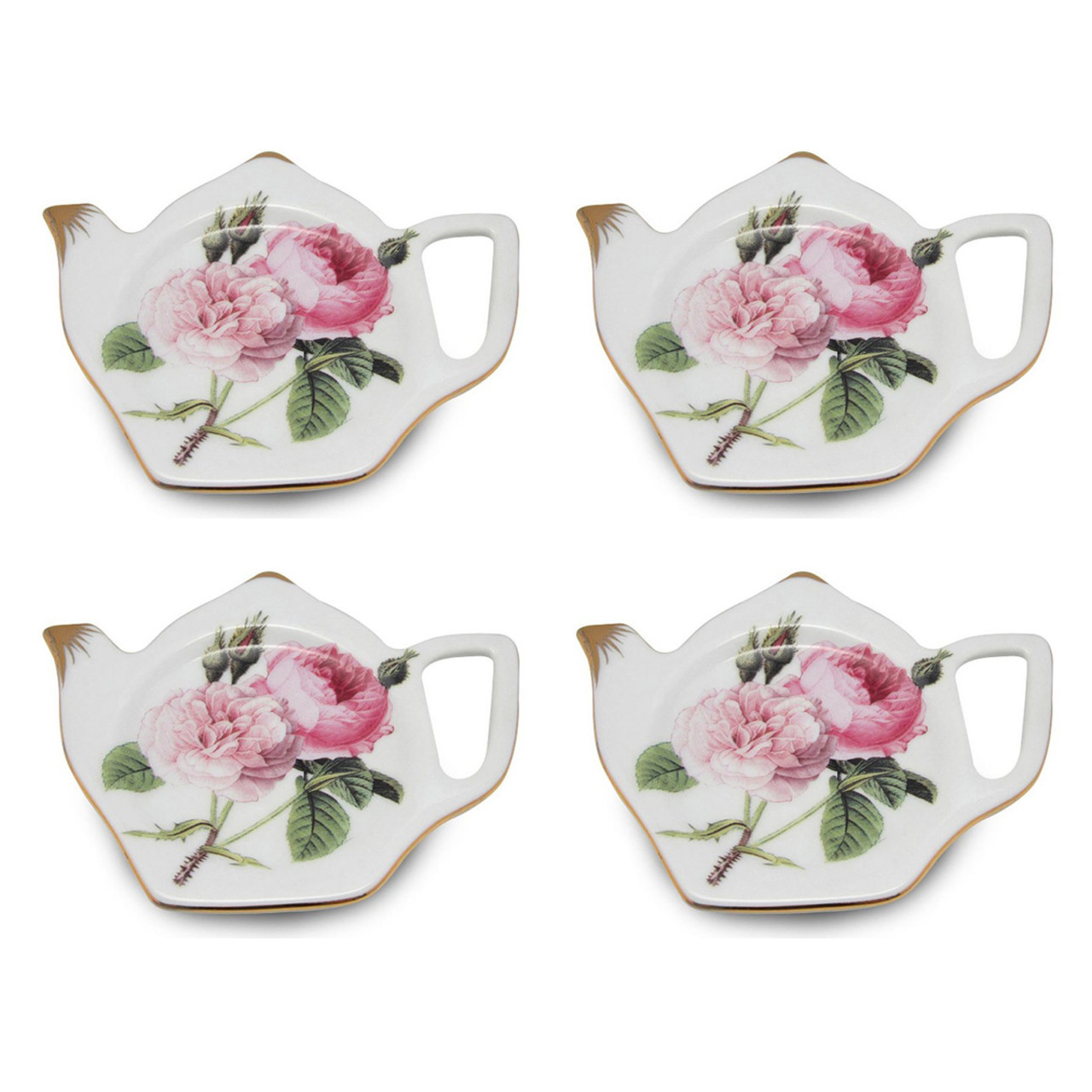 Image of Rose Bouquet Tea Bag Holder - Set of 4