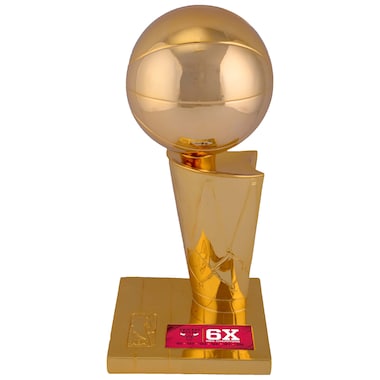  6-Time NBA Finals Champions 12" Replica Larry O'Brien Trophy with Sublimated Plate