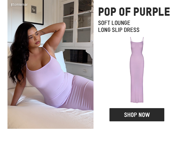 POP OF PURPLE: SOFT LOUNGE LONG SLIP DRESS