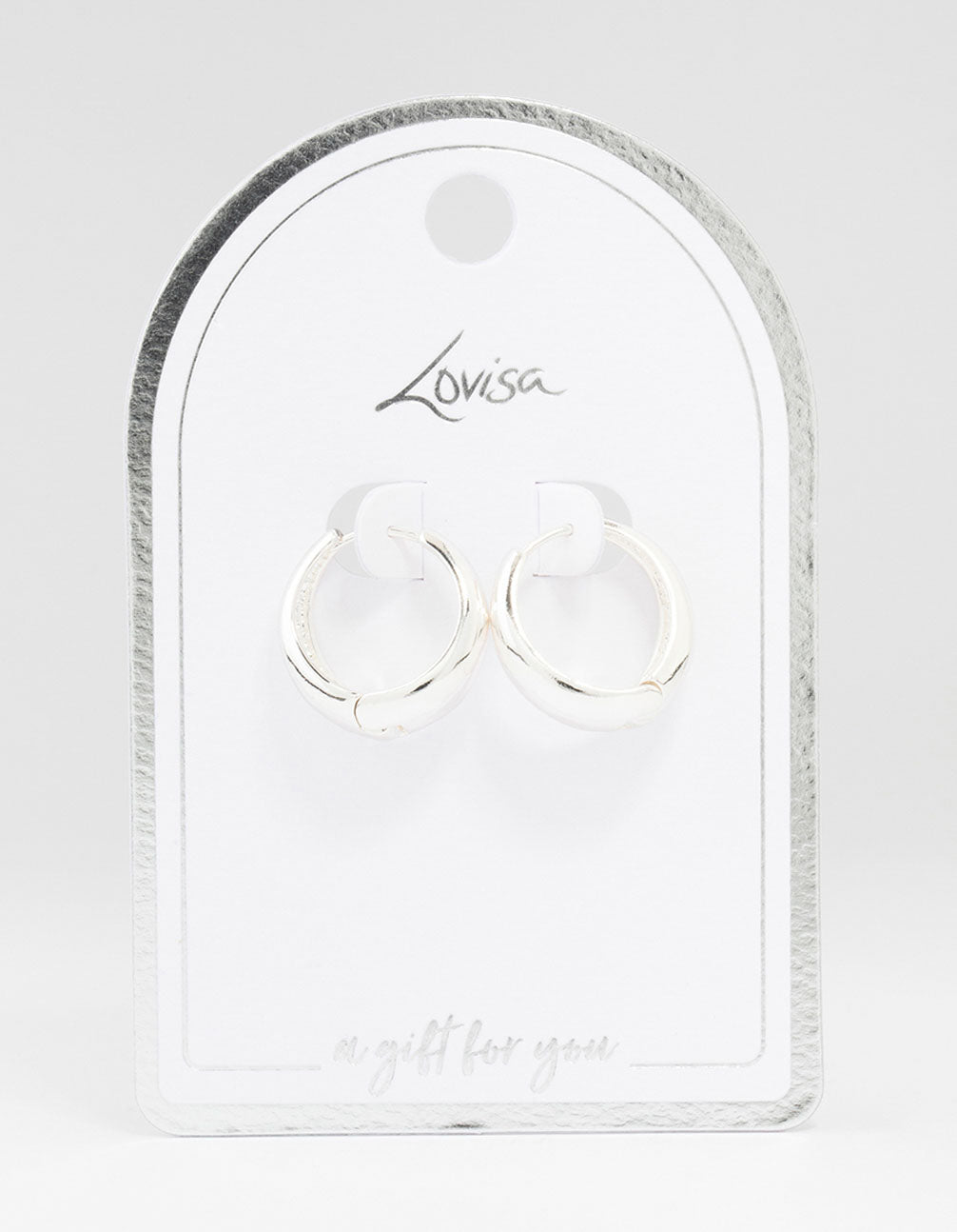 Image of Silver Plated Large Chunky Classic Hoop Earrings