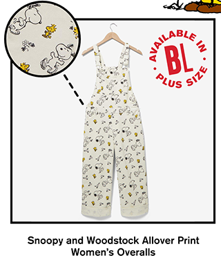 Snoopy and Woodstock Allover Print Women's Overalls