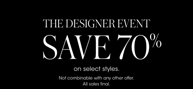 designer event save 70%