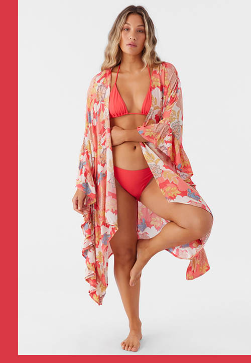 NATALIE ANTAYLA FLORAL KIMONO COVER-UP