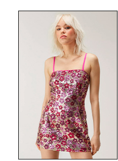 Floral Sequin Mini Dress