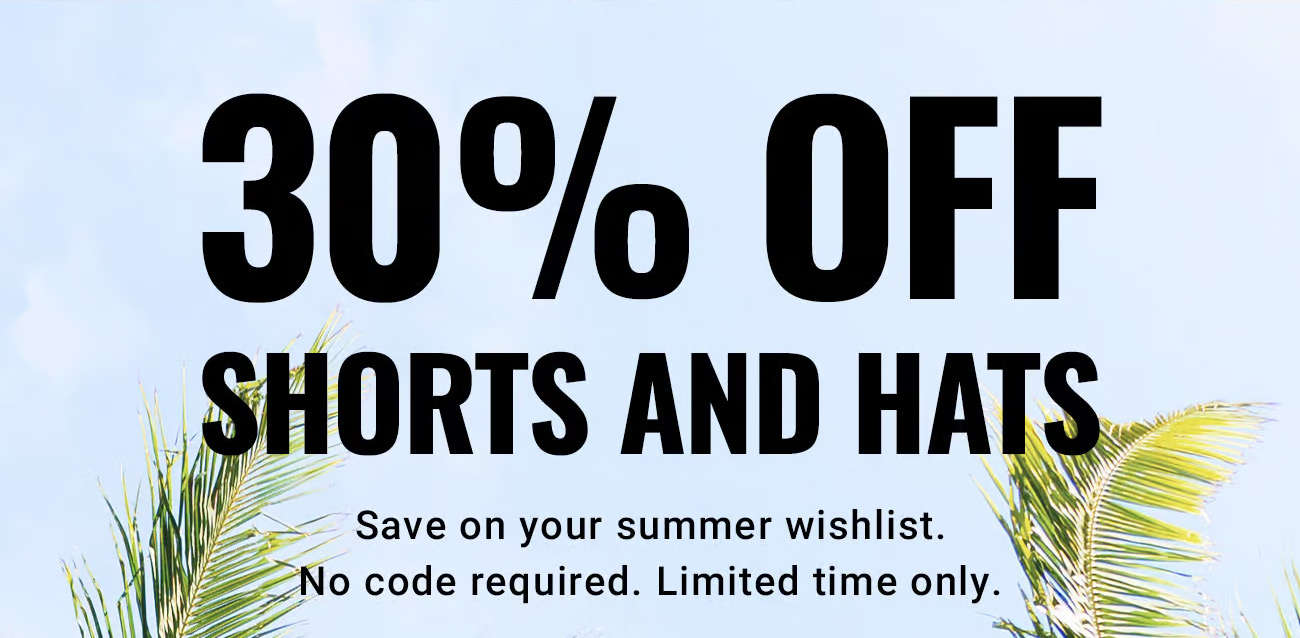 30% Off Shorts And Hats