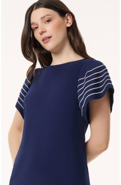 Flutter Short-Sleeve Top, Cotton Modal