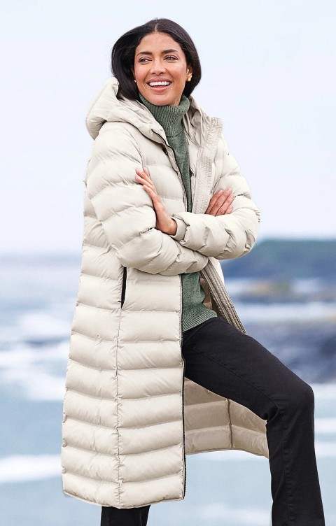 LONG HOODED QUILT COAT