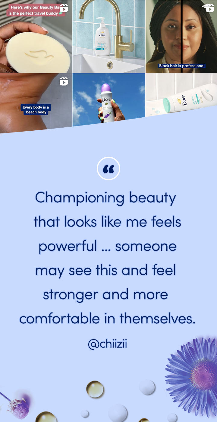 Championing beauty that looks like me feels powerful ... someone may see this and feel stronger and more comfortable in themselves. | @chiizii