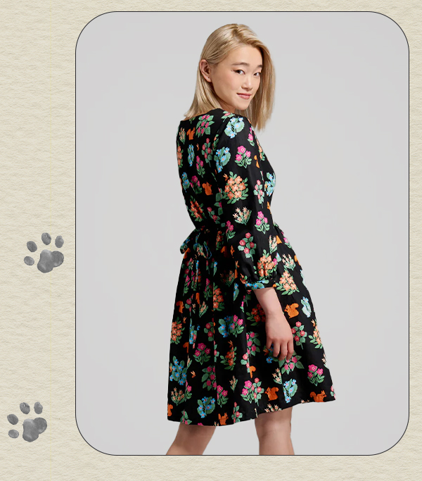 Flower Squirrel Shirt Dress