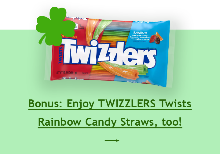 Bonus: Enjoy TWIZZLERS Twists Rainbow Candy Straws, too! →