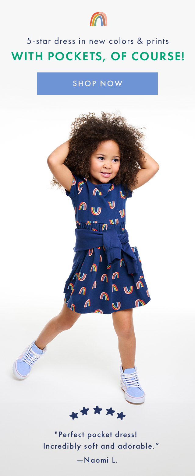 5-star dress in new colors & prints | WITH POCKETS, OF COURSE! | SHOP NOW | "Perfect pocket dress! Incredibly soft and adorable." -Naomi L.