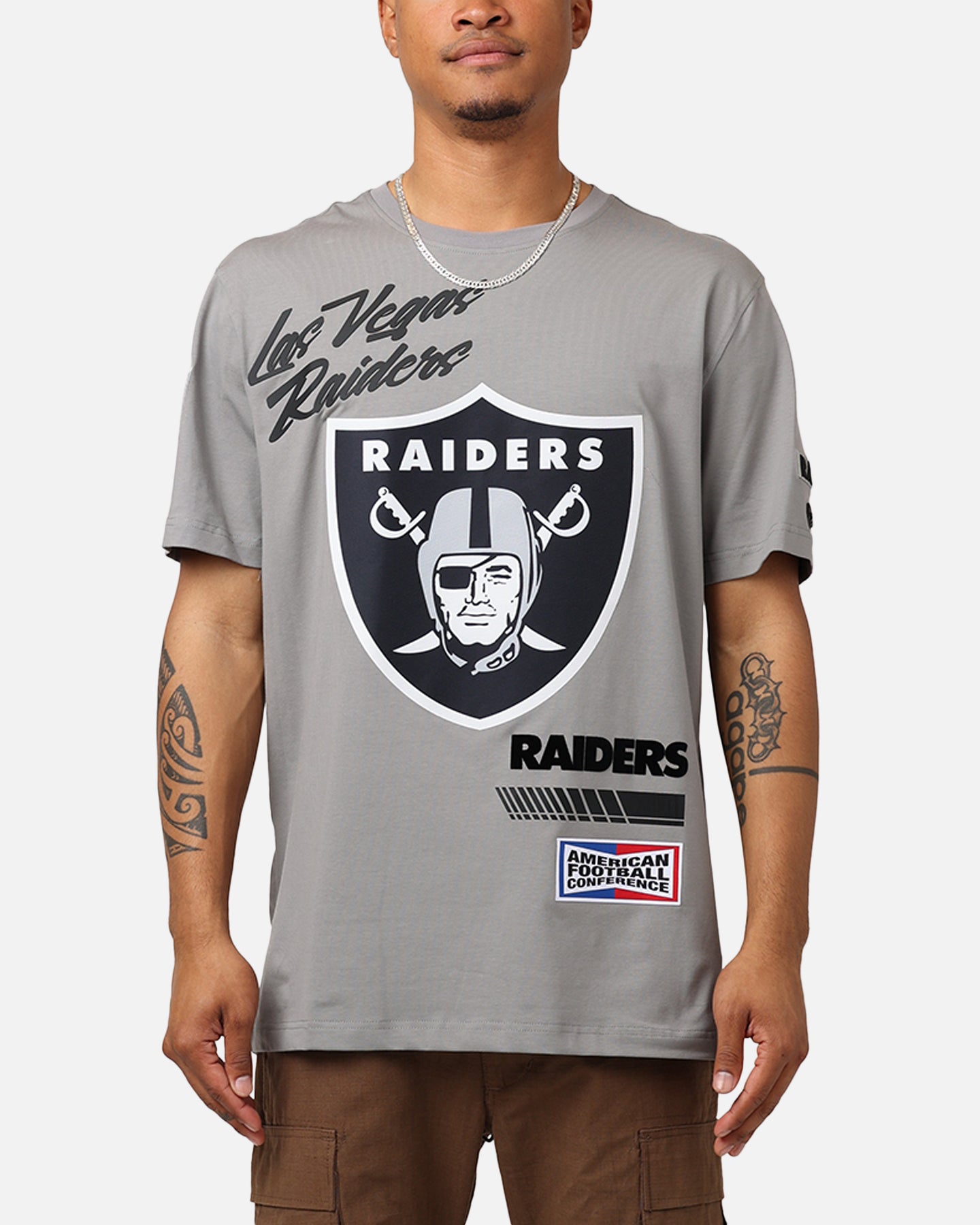 Image of Pro Standard Las Vegas Raiders Fast Lane SJ T-Shirt Grey