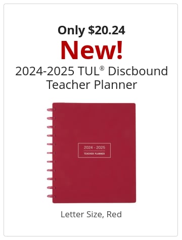 Only $20.24 New! 2024-2025 TUL® Discbound Teacher Planner Letter Size, Red