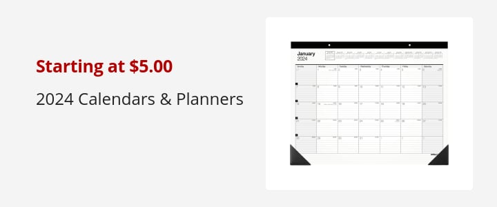 Starting at $5.00 2024 Calendars & Planners