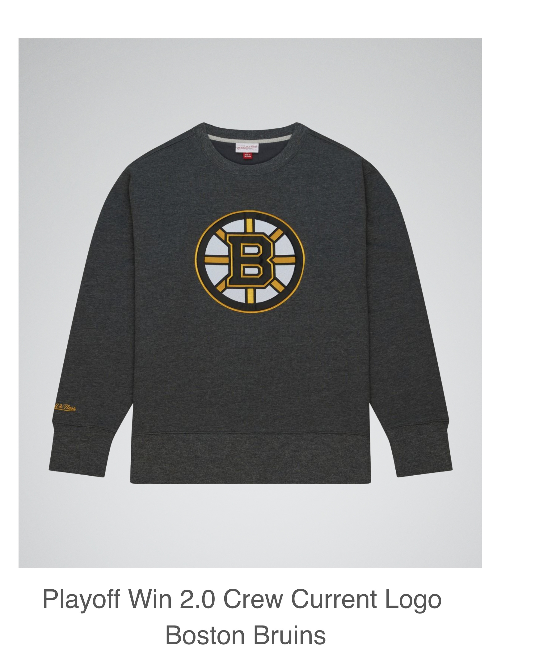 Playoff Win 2.0 Crew Current Logo Boston Bruins