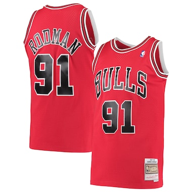  Mitchell & Ness Dennis Rodman Red  Hardwood Classics Swingman Jersey