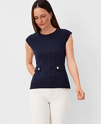 Textured Button Waist Top