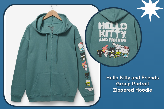 Hello Kitty and Friends Group Portrait Zippered Hoodie