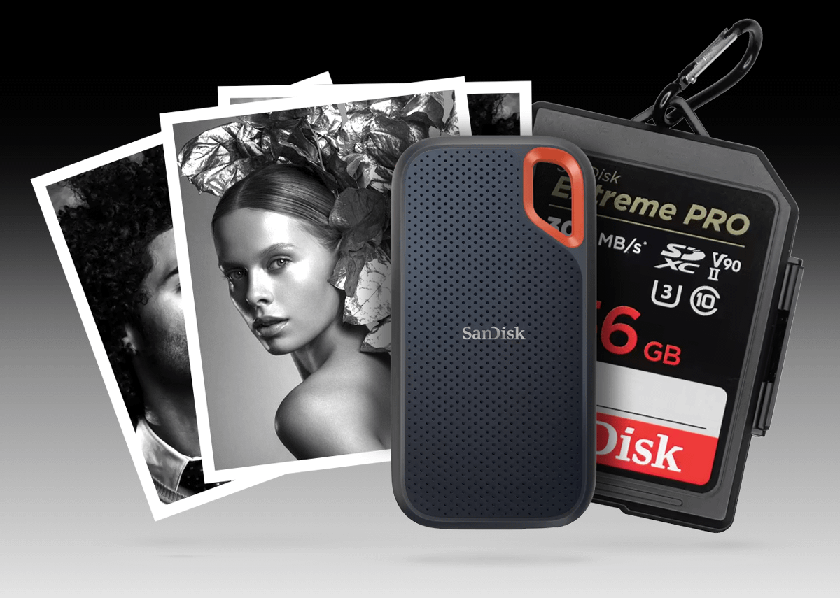 SanDisk Extreme Portable SSD, SanDisk Memory Card Case & Photographs