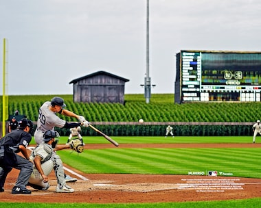 Aaron Judge  Unsigned MLB at Field of Dreams Hitting Photograph