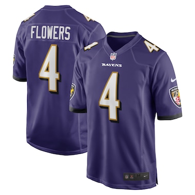  Nike Zay Flowers Purple  2023 NFL Draft First Round Pick Game Jersey